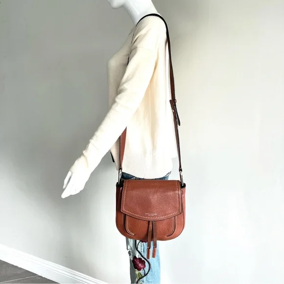 ♦️SOLD♦️MARC JACOBS Maverick Pebble Leather Flap w Suede Ties Saddle Shoulder - Picture 4 of 16